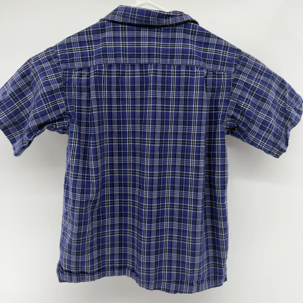 Polo Ralph Lauren Kids Blue Plaid Short Sleeve Button‎ Down Shirt Size 5